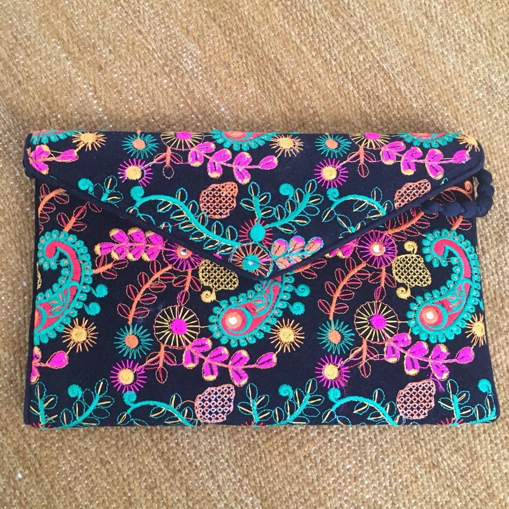 Embroidered Clutch